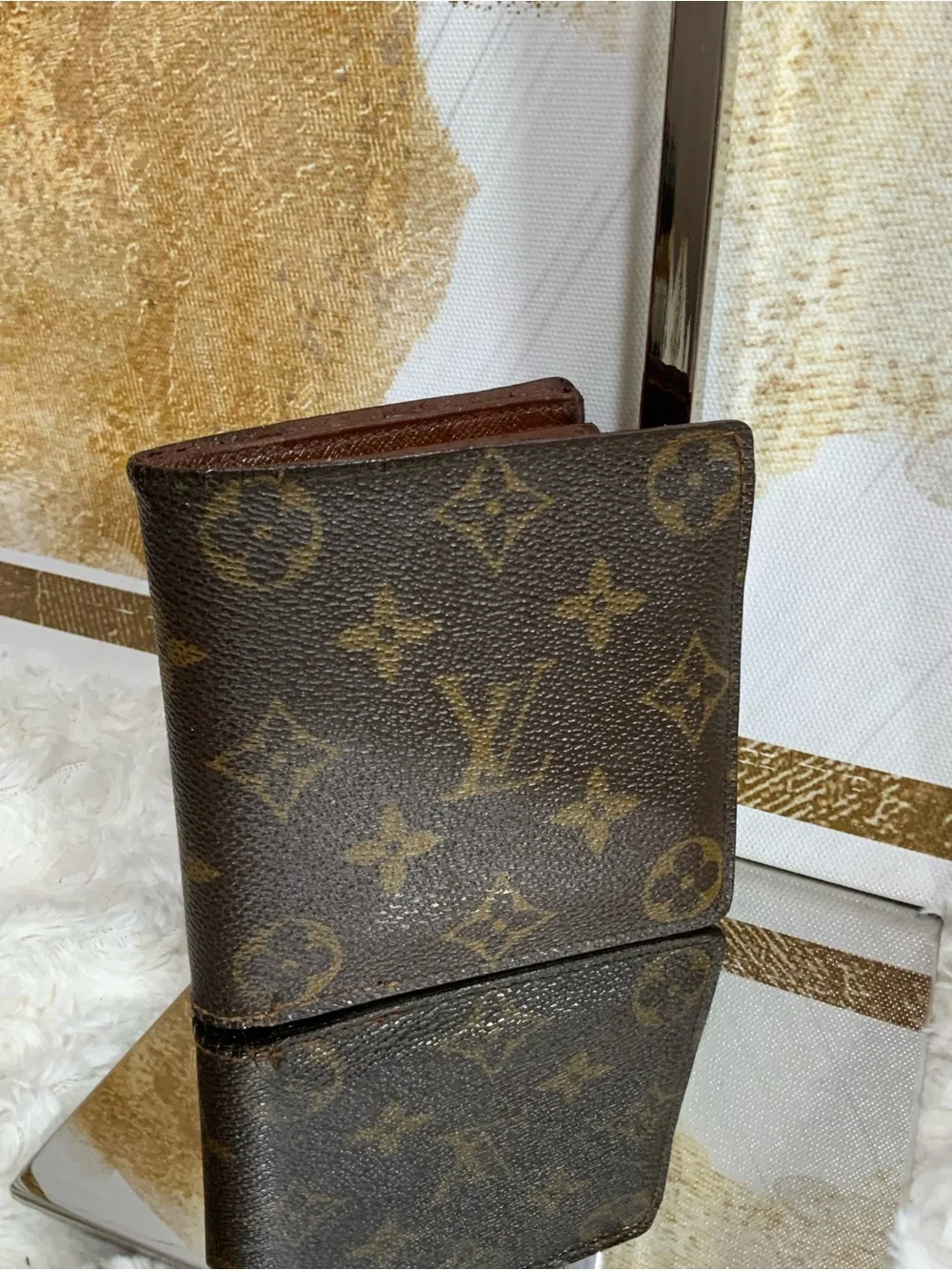 EUC Louis Vuitton Monogram Canvas Wallet in Brown and Gold